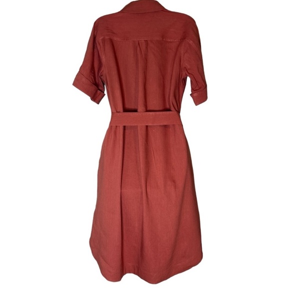 Soft Surroundings sort sleeve dress with front buttons and tie belt size S - Picture 2 of 7